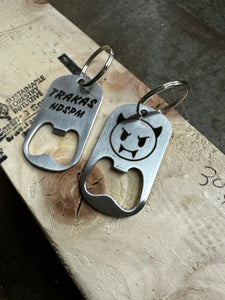 TRAKAS dspm Dog Tag Bottle Opener / Keychain