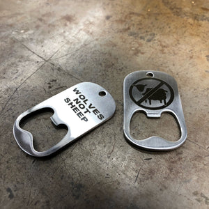 Wolves Dog Tag Bottle Opener / Keychain